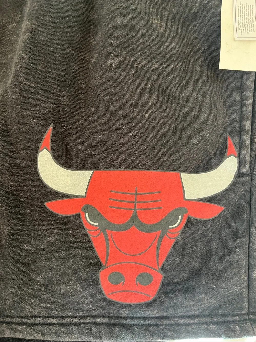 NBA, Big Men's Graphic Fleece Shorts, Chicago Bulls, Size 2X Black Mineral Wash